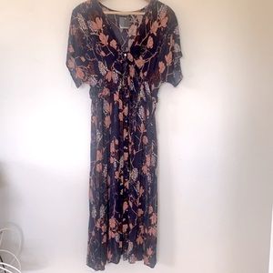 Flower print maxi dress L